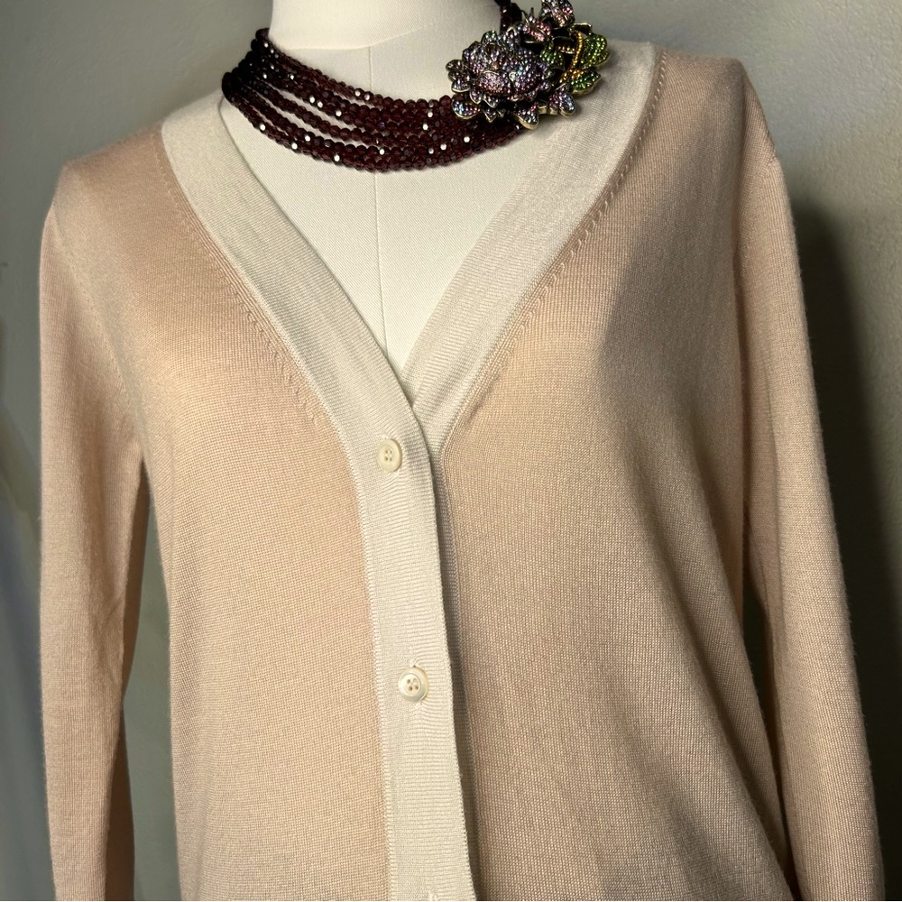 PRADA Made in Italy Blush Pink Cashmere | Silk Knit Sweater Cardigan Sz 40 US 6 - Picture 2 of 10